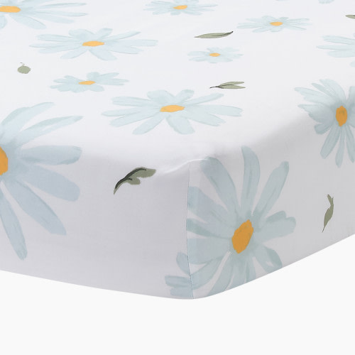 Lambs & Ivy Cotton Fitted Crib Sheet - Sweet Daisy
