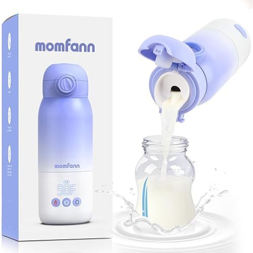 Portable Bottle Warmer for Travel, Dual Heating Modes for Breastmilk & Water On The Go, Portable Bottle Milk Warmer with Fast Heating & Long Battery Life, 10 Ounces Large Capacity (Purple)