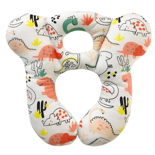 Baby Travel Pillow,Soft and Skin Friendly Kids Cushion for Car Seat - Newborn Pillow for Pushchair,Car Seat,Travel (Red Dinosaur)
