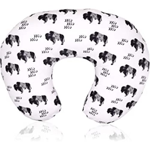 TANOFAR Nursing Pillow Cover, Cow Breastfeeding Pillow Slipcover for Baby Boys & Girls, Animal Nursing Pillow Case for Newborn, Soft Fabric Fits Snug On Infant, Washable & Breathable, Buffalo