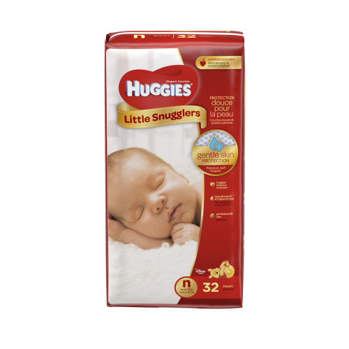 HUGGIES Little Snugglers Diapers, Newborn, 32 Diapers