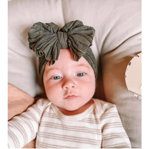 Ruffled Headband- Cedar Green