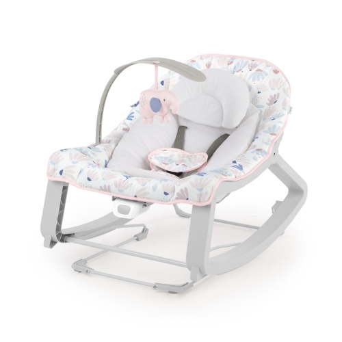 Ingenuity Keep Cozy 3-in-1 Baby Bouncer Seat & Infant to Toddler Rocker - Burst (Pink)