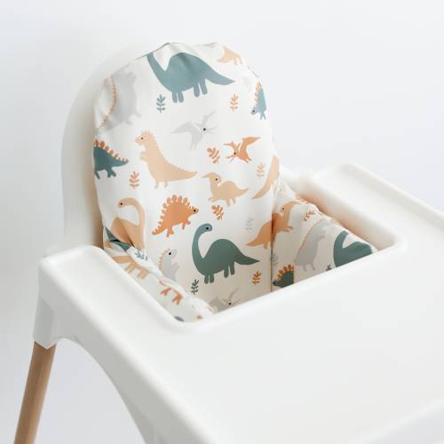 Vegan Leather WIPEABLE Cushion Cover for the IKEA Antilop Highchair // Dino Time