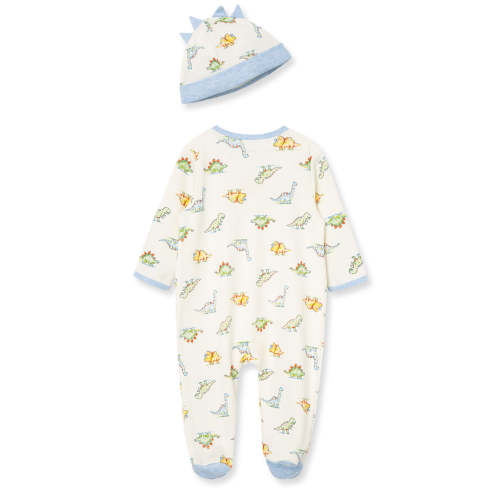 Dinomite 2-Way-Zip Footed One-Piece and Hat