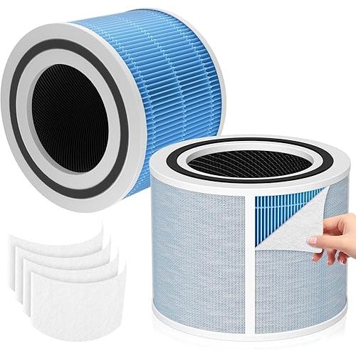 Core 300 Smoke Remover Replacement Filter Compatible with LEVOIT Core300/300-P Core300S/300S-P Air Purifier,3-in-1 H13 Grade True HEPA Replacement Filter Compare to Part # Core 300-RF-SR, Blue, 2 Pack