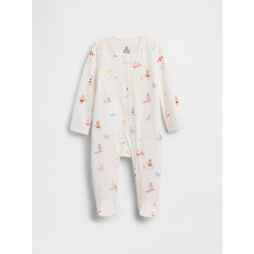 Organic Cotton Footed One-Piece, Beach Toile (6-9M)