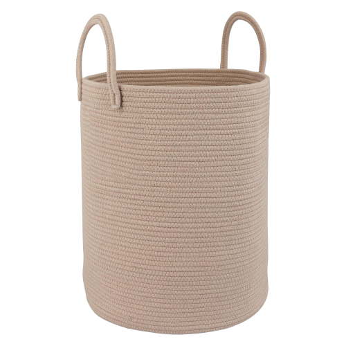 DIY. STORE Cotton Rope Laundry Basket Hamper, Boho Rope Woven Basket for Storaging Toys, Clothes, Towels, Blankets, Throw Pillows