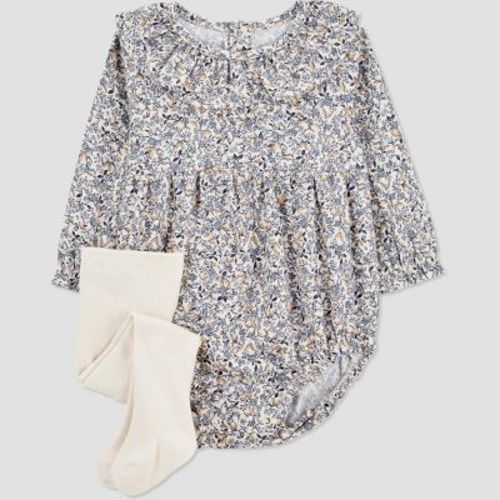 Carter's Just One You®️ Baby Girls' 2pc Floral Romper With Tights - Blue 3m