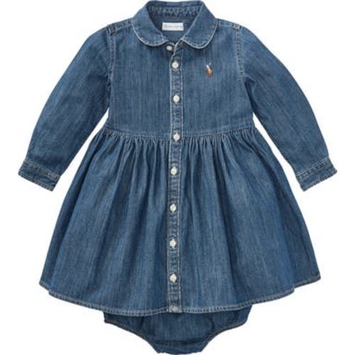 Long Sleeve Denim Shirtdress & Bloomers