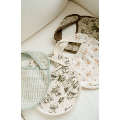Assorted 2-Pack Organic Cotton Muslin Baby Bibs