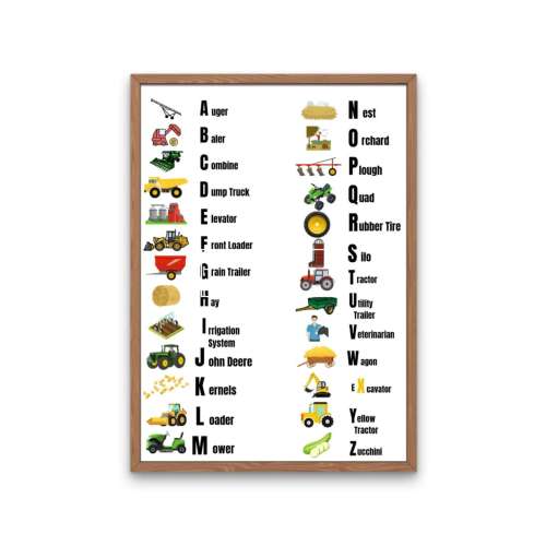 Tractor alphabet wall decor