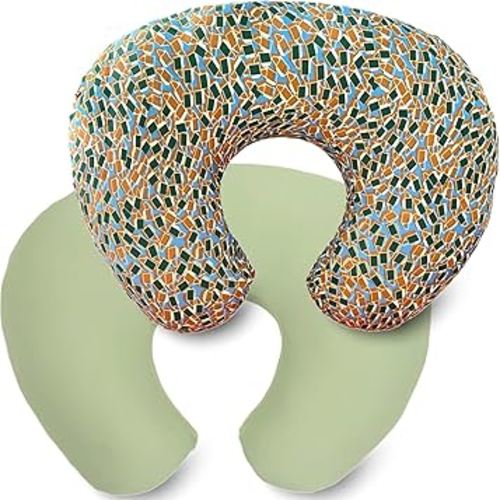 2 Pack Ultra Soft Original Boppy Compatible Pillow Covers Boy, Stretchy Nursing Pillow Cover Girl, Easy to Use & Clean (Dusty Green,Terracotta Tile)