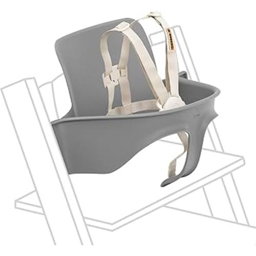 Stokke Tripp Trapp Baby Set 2, Storm Grey - Ages 6-36 Months - Convert The Tripp Trapp Chair into a Comfortable High Chair - Includes Stokke Harness 2