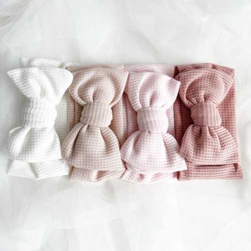 Waffle Bow Headband | Baby Bow Headband | Newborn Infant Girl Toddler Headband | Waffle Knit Bow |  | Baby Girl Gift | Top Knot Headband