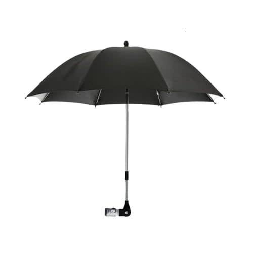 Nakazawa Convenient and Lightweight, Clip-On, Adjustable Steering, Universal, Umbrella Baby Stroller, Stroller Umbrella Attachment for Sun Protection(Black)