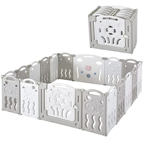 Albott Baby Playpen - 18 Piece Set, Grey