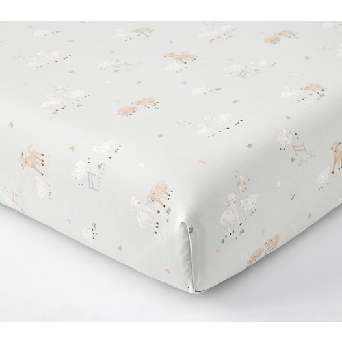Sheep Organic Crib Fitted Sheet | Pottery Barn Kids