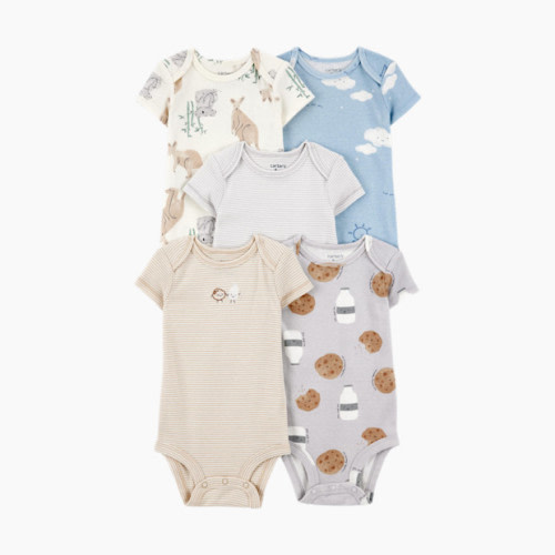 Carter's 5-Pack Short-Sleeve Bodysuits - Kangaroo Cloud, 3 M