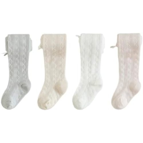 Baby Toddler Girl's Tights 3/4/5 Pack Cable Knit Leggings Little Girls Seamless Stockings Bows Cotton Pantyhose