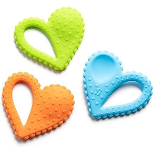 Special Supplies Teether Heart Spoon Oral Motor Therapy Tools, Textured Stimulation and Sensory Input Treatment for Babies and Toddlers, BPA Free Silicone, Dual Use Spoon Plus Teether