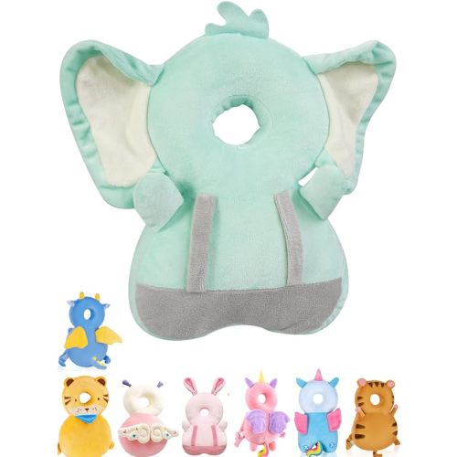 Baby Head Protector,Anti Fall Pillow Backpack for Sitting Crawling Walking,2 Pairs Anti-Slip Socks,Adjustable Toddlers Safety Pad Cushion
