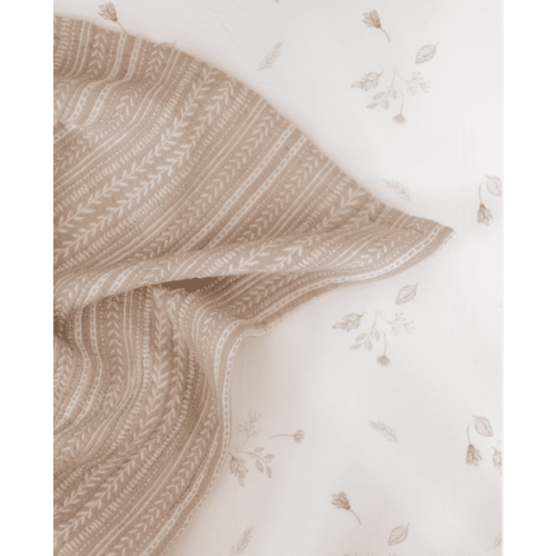 Willow Jacquard Cotton Baby Blanket (Neutral Stripe) - Crane Baby