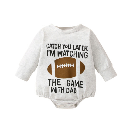 Toddler Jumpsuits For Boy Baby Boys Girls Letter Long Sleeve Cute Cartoon Football Romper Bodysuit Sweatshirt Outfits Gy1 Cute Homewears 6 Months-12 Months