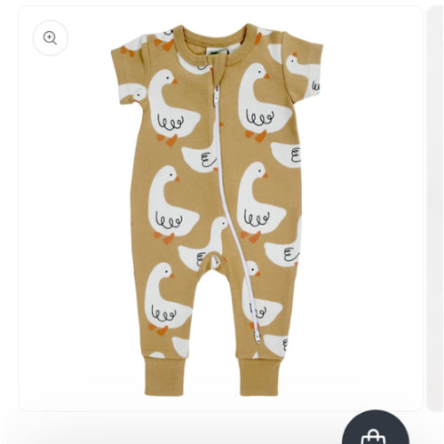 Parade Organics Babies' Short Sleeved Zip Romper- Geese – The Green Crib & Kid