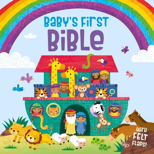 Baby’s First Bible, board book with felt lift-the-flaps, for Christmas, Easter, Baby Dedications