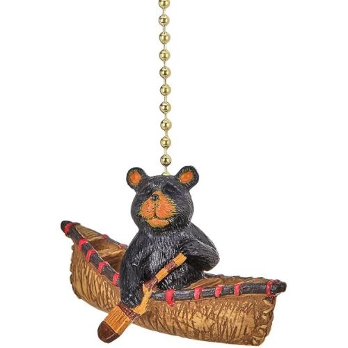 Clementine Designs Bear Rowing a Canoe Ceiling Fan Pull Chain Light Decorative Extension