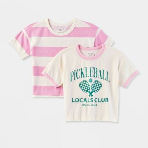 Grayson Mini Toddler Girls' 2pk Pickleball Shirt - Light Pink 18m