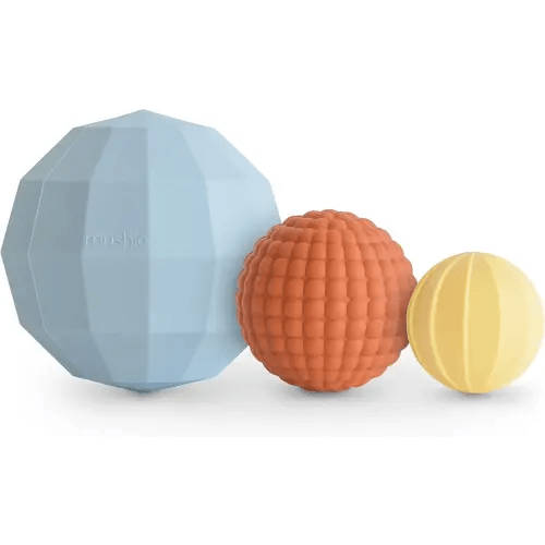 mushie Silicone Nesting Spheres Sensory Toy (Powder Blue)