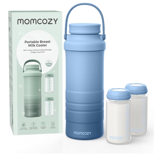 Amazon.com: Momcozy 22oz Portable Breastmilk Cooler for 24H Outdoor, Newborn Essentials | 24 Hours & 360° Surrounded Cooling, 2 Extra Baby Bottles for Better Storage, Life Saver for Working Mom, Hassle-Free Cleaning