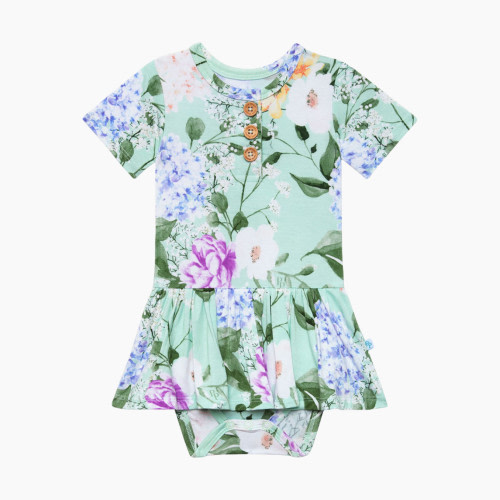 Posh Peanut Short Sleeve with Twirl Skirt Bodysuit - Erin Mint, 6-12 Months