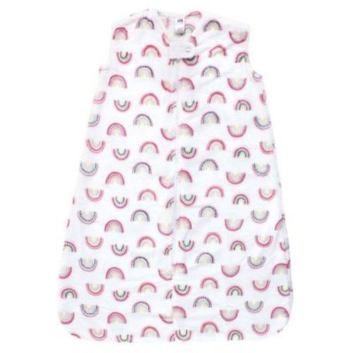 Hudson Baby Infant Girls Plush Sleeping Bag, Sack, Blanket, Sleeveless Modern Rainbow, 0-6 Months