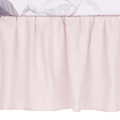Floral Garden Pink Linen Shirred Crib Skirt/Dust Ruffle – Lambs & Ivy