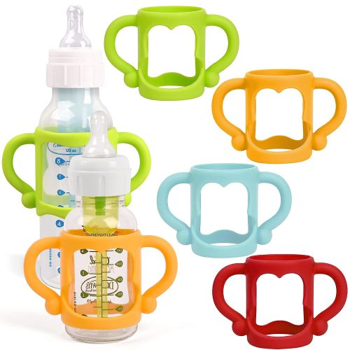 4pcs Baby Bottle Handles Silicone Bottle Handles Baby Bottle Holders Easy Grip Handles