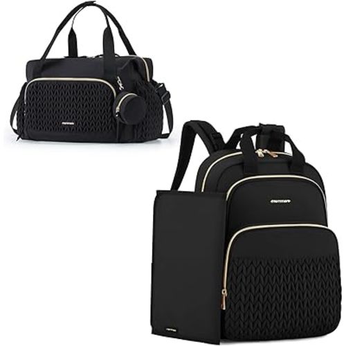 mommore Diaper Bag Backpack and Diaper Bag Tote Large Baby Bag for Boys Girls Quilted