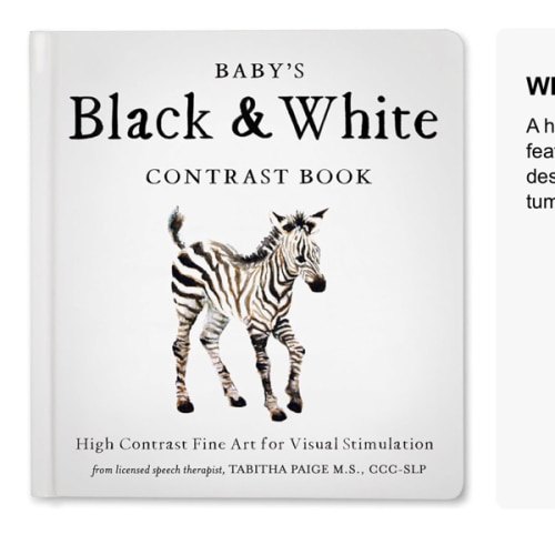Baby's Black and White Contrast Book: High-Contrast Art for Visual Stimulation at Tummy Time (Tabitha Paige Children's Book Series)