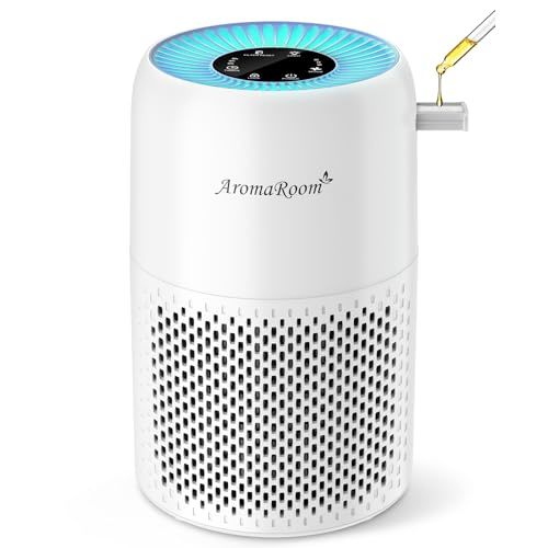 AromaRoom Air Purifiers for Bedroom with True HEPA13 Filters 3-in-1, Pet Air Purifier with Aroma Pad for Wildfires Smoke Pollen Dander, 22dB Quiet Air Cleaners for Baby Room Office Dorm