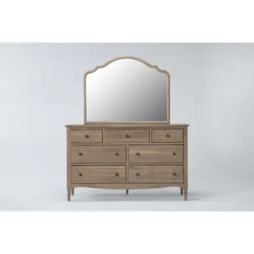 Deliah II Natural Wood 7-Drawer Dresser with Mirror | Asian Hardwood