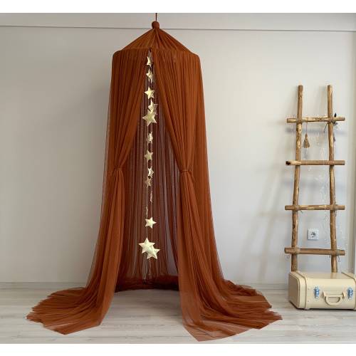 Cinnamon Canopy Curtains, Crib Canopy, Canopy Bed; Brown Kids Canopy, Nursery Canopy, Canopy Tent, Cinnamon Canopy, Canopy Curtains