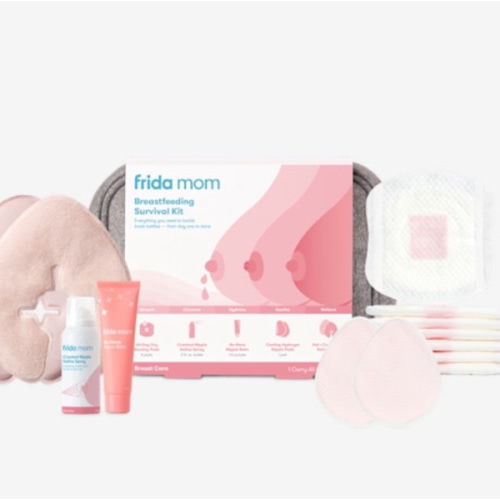 Frida Mom Kit de Supervivencia para Amamantar con Crema para Pezones, Almohadillas para el Pecho para la Lactancia y Más, Kit de 13 Piezas