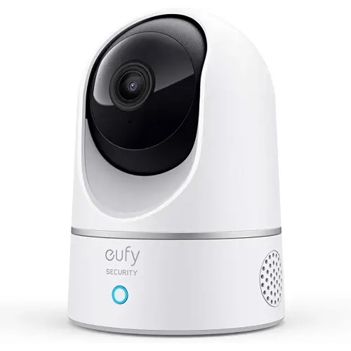eufy Security Indoor Cam E220, Pan & Tilt, Indoor Security Camera, 2K - 3 MP Wi-Fi Plug-in, Voice Assistant Compatibility, Night Vision, Motion Tracking, HomeBase 3 Compatible, Motion Only Alert
