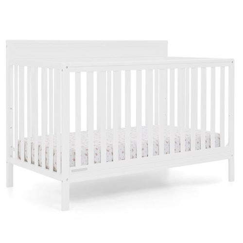 Delta Children Isabelle 6-in-1 Convertible Crib, Converts to Toddler Bed, Daybed, Sofa & Full Bed with/Without Footbaord, Greenguard Gold Certified, Mattress Heights, Bianca White