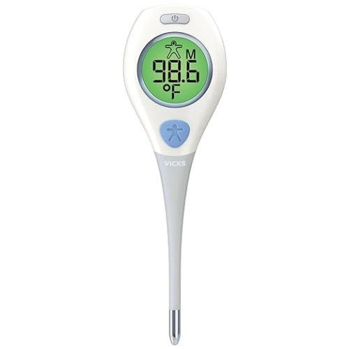 Vicks RapidRead Digital Thermometer, Temperature Readings in 2 Seconds, Use as Oral Thermometer for Adults and Baby, Rectal Thermometer or Under Arm, Water Resistant
