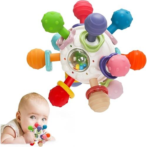 TOHIBEE Baby Montessori Sensory Toys for 0-6 6-12 Months, Food Grade Teething Toys for Babies 0 3 6 9 12 18 Months, Newborn Infant Learning Developmental Toys Gifts for 1 2 Year Old Boys Girls