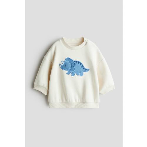MOTIF-DETAIL BRUSHED-INSIDE SWEATSHIRT