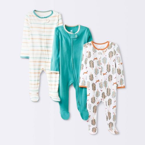 Baby 3pk Zip-Up Sleep N' Play - Cloud Island™, Color: Off-White, Size: 0-3M